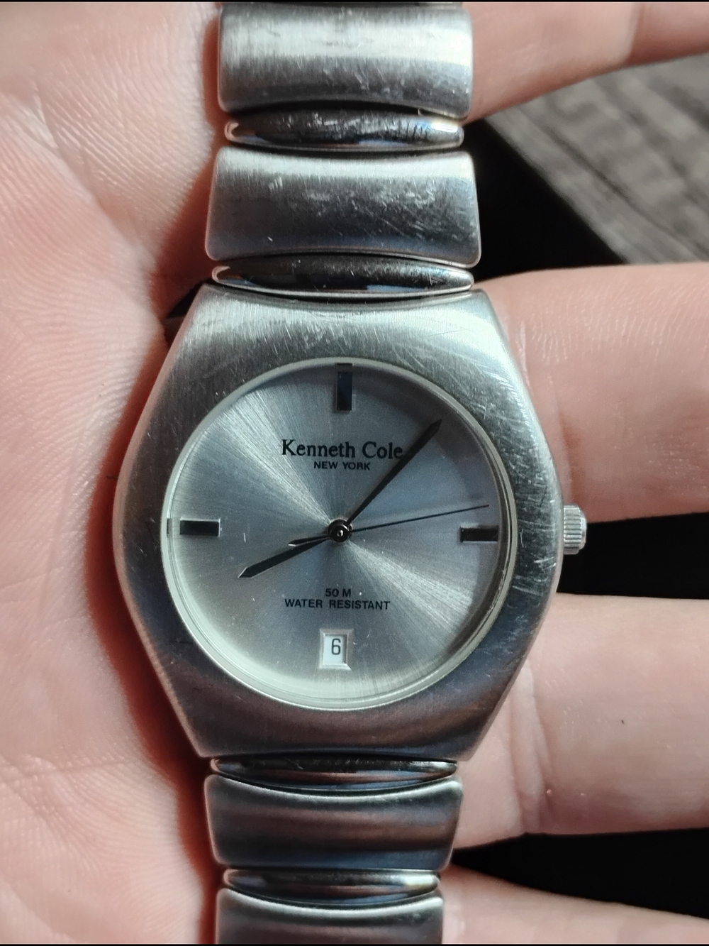 Kenneth Cole Silver Stainless Steel Men's Dress Watch with Date
